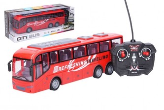 Autobus RC na dálkové ovládání plast 27MHz 32cm na dob. baterie se světlem v krabici 40x15x13cm Autobus RC na dálkové ovládání plast 27MHz 32cm na dob. baterie se světlem v krabici 40x15x13cm