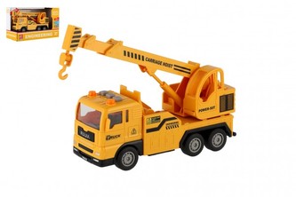 Auto jeřáb plast 16cm na setrvačník na baterie se světlem se zvukem v krabici 21x13x9cm Auto jeřáb plast 16cm na setrvačník na baterie se světlem se zvukem v krabici 21x13x9cm