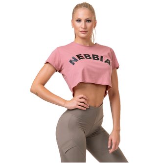 Dámské tričko Crop Top Fit&Sporty Old Rose - NEBBIA - Velikost XS