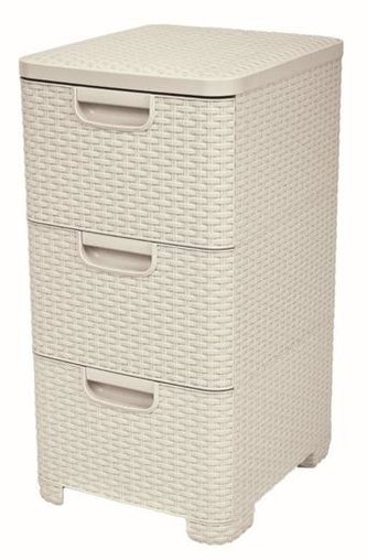 Regál Curver Style 3x14L se šuplíky bílý