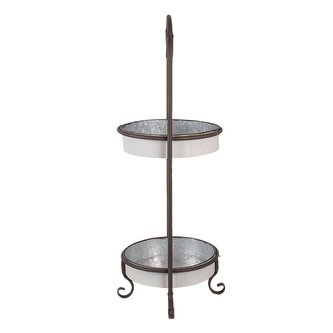 Dvoupatrový kovový etažér Ø 29*64 cm