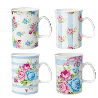 Sada čtyř porcelánových hrníčků