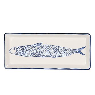 Plochá keramická mísa NAUTICAL FISH