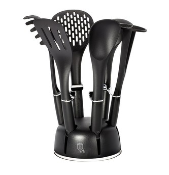 Kuchyňské náčiní ve stojanu sada 7 ks Royal Black Collection BERLINGERHAUS BH-6218