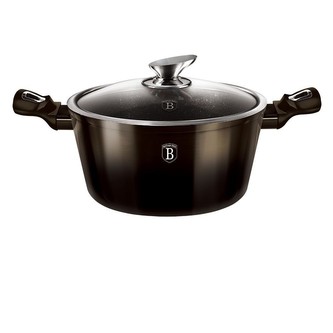 Kastrol s mramorovým povrchem 28 cm Shiny Black Collection 2 poklice