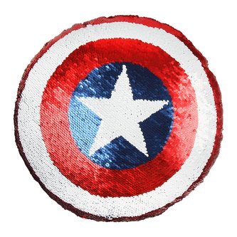 Proměňovací polštář s flitrama Marvel: Captain America (30 x 30 cm) polyester