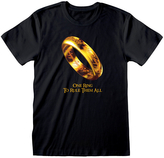 Pánské tričko Lord Of The Rings|Pán prstenů: One Ring To Rule Them All (XL) černá bavlna