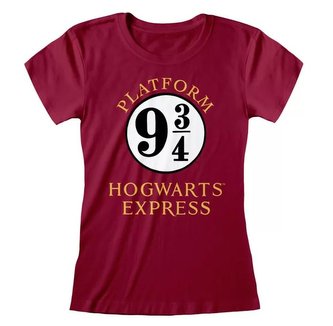 Dámské tričko Harry Potter: Hogwarts Express - vlak do Bradavic (2XL) červené bavlna