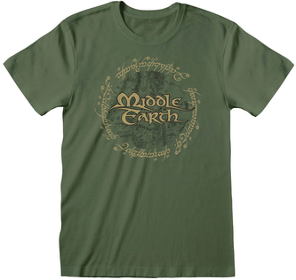 Pánské tričko Lord Of The Rings|Pán prstenů: Middle Earth (XL) zelená bavlna