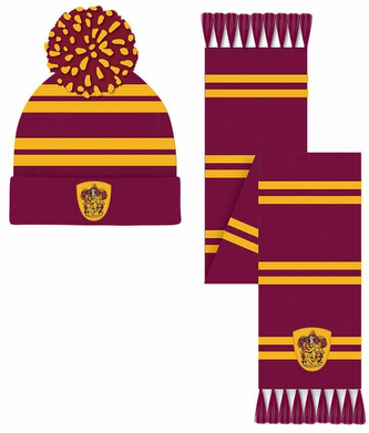 Zimní set čepice a šála Harry Potter: Nebelvír (univerzální)
