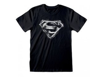 Pánské tričko DC Comics|Superman: Distressed Mono Logo (S) černé bavlna