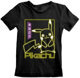 Dětské tričko Pokémon: Pikachu Neon (7-8 let) černá bavlna