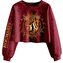 Dámská croptop mikina Harry Potter: Nebelvírské souhvězdí (M) vínová