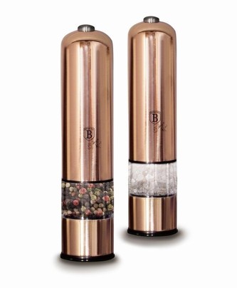 Mlýnek na pepř a sůl elektrický sada 2 ks Rosegold Metallic Line BERLINGERHAUS BH-1905