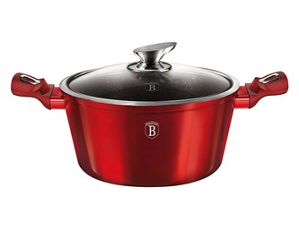 Kastrol s mramorovým povrchem a poklicí 30 cm Burgundy Metallic Line