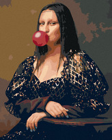 Malování podle čísel - MONA LISA S BUBLINOU - 80x100 cm, vypnuté plátno na rám