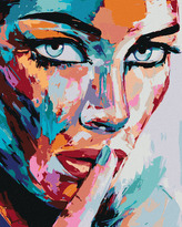 Malování podle čísel - PORTRÉT BAREVNÁ ŽENA - 80x100 cm, vypnuté plátno na rám