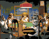 Malování podle čísel - PSÍ POKER - 40x50 cm, vypnuté plátno na rám