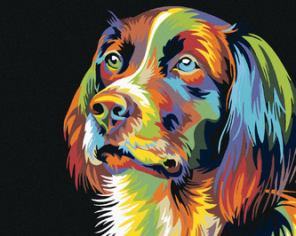 Malování podle čísel - PES - 80x100 cm, vypnuté plátno na rám