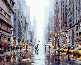 Malování podle čísel - RUŠNÁ ULICE V NEW YORKU II (RICHARD MACNEIL) - 80x100 cm, vypnuté plátno na rám
