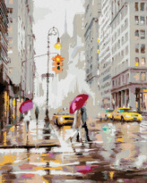 Malování podle čísel - PÁR NA PŘECHODU V NEW YORKU (RICHARD MACNEIL) - 80x100 cm, vypnuté plátno na rám
