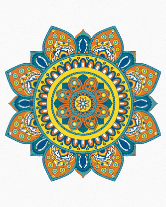 Malování podle čísel - MANDALA V - 80x100 cm, bez rámu a bez vypnutí plátna