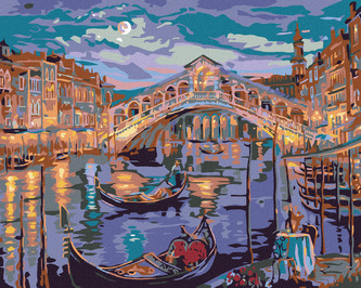 Malování podle čísel - LÁVKA PŘES ŘEKU - 80x100 cm, bez rámu a bez vypnutí plátna