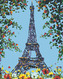 Malování podle čísel - KVĚTINOVÁ EIFFELOVA VĚŽ - 80x100 cm, vypnuté plátno na rám