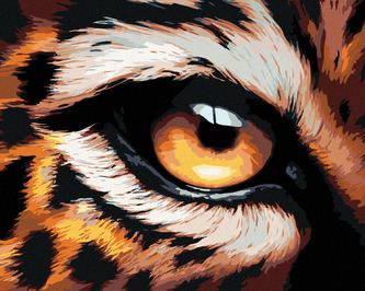 Malování podle čísel - LEOPARDÍ OKO - 80x100 cm, bez rámu a bez vypnutí plátna