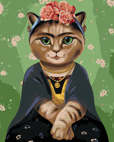 Malování podle čísel - FRIDA KAHLO JAKO KOČKA - 80x100 cm, vypnuté plátno na rám
