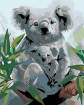 Malování podle čísel - KOALA S MLÁDĚTEM - 80x100 cm, vypnuté plátno na rám