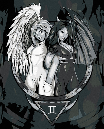 Malování podle čísel - GEMINI - 80x100 cm, vypnuté plátno na rám