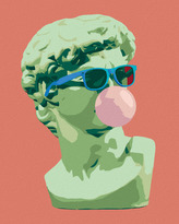 Malování podle čísel - ANTICKÁ SOCHA S BUBLINOU - 80x100 cm, bez rámu a bez vypnutí plátna