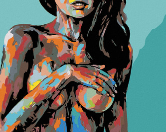 Malování podle čísel - MALOVÁNÍ PO TĚLE - 40x50 cm, bez rámu a bez vypnutí plátna