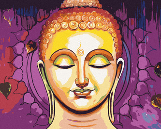 Malování podle čísel - MEDITUJÍCÍ BUDDHA - 80x100 cm, bez rámu a bez vypnutí plátna
