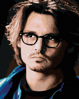 Malování podle čísel - JOHNNY DEPP - 40x50 cm, bez rámu a bez vypnutí plátna