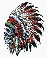 Malování podle čísel - INDIÁNSKÁ LEBKA - 80x100 cm, bez rámu a bez vypnutí plátna