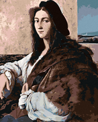 Malování podle čísel - PORTRÉT MLADÉHO MUŽE (RAPHAEL) - 80x100 cm, vypnuté plátno na rám