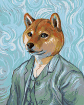 Malování podle čísel - VINCENT VAN GOGH S PSÍ HLAVOU - 80x100 cm, bez rámu a bez vypnutí plátna