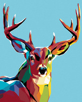 Malování podle čísel - JELENÍ POHLED - 80x100 cm, vypnuté plátno na rám