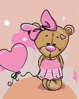 Malování podle čísel - MALÝ MEDVĚD S MAŠLÍ - 80x100 cm, vypnuté plátno na rám