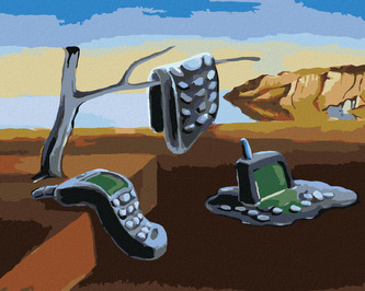 Malování podle čísel - ROZTEKLÉ MOBILY - INSPIRACE SALVADOR DALÍ - 80x100 cm, vypnuté plátno na rám