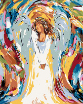 Malování podle čísel - BAREVNÝ ANDĚL - 40x50 cm, vypnuté plátno na rám