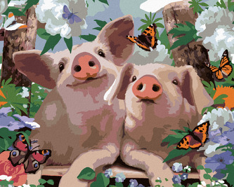 Malování podle čísel - VESELÁ PRASÁTKA (HOWARD ROBINSON) - 80x100 cm, vypnuté plátno na rám Malování podle čísel - VESELÁ PRASÁTKA (HOWARD ROBINSON) - 80x100 cm, vypnuté plátno na rám