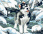 Malování podle čísel - MALÝ HUSKY - 80x100 cm, vypnuté plátno na rám