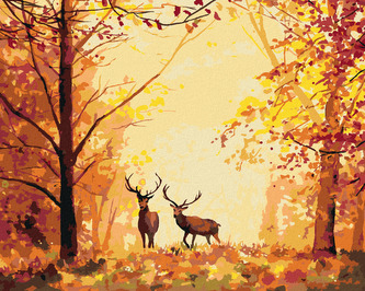 Malování podle čísel - JELENI V LESE - 40x50 cm, bez rámu a bez vypnutí plátna Malování podle čísel - JELENI V LESE - 40x50 cm, bez rámu a bez vypnutí plátna