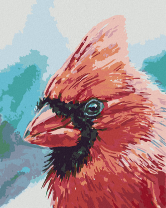 Malování podle čísel - PTÁK KARDINÁL - 80x100 cm, vypnuté plátno na rám Malování podle čísel - PTÁK KARDINÁL - 80x100 cm, vypnuté plátno na rám