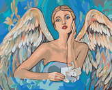 Malování podle čísel - VÁNOČNÍ ANDĚL - 40x50 cm, bez rámu a bez vypnutí plátna