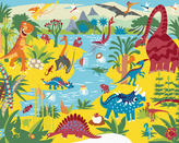 Malování podle čísel - VESELÍ DINOSAUŘI - 80x100 cm, bez rámu a bez vypnutí plátna