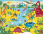 Malování podle čísel - VESELÍ DINOSAUŘI - 80x100 cm, bez rámu a bez vypnutí plátna